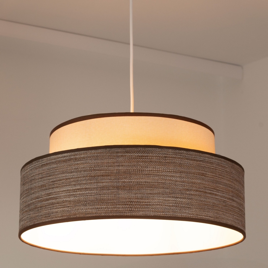 Kattokruunu johdossa GRACE 1xE27/60W/230V kerma/ruskea