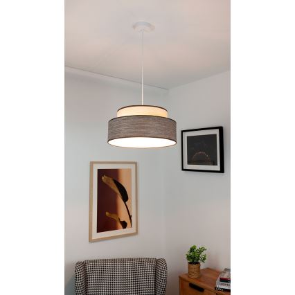 Kattokruunu johdossa GRACE 1xE27/60W/230V kerma/ruskea
