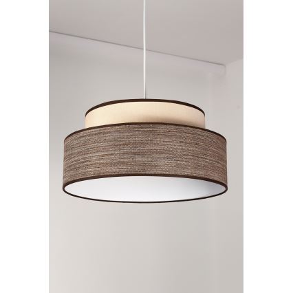 Kattokruunu johdossa GRACE 1xE27/60W/230V kerma/ruskea