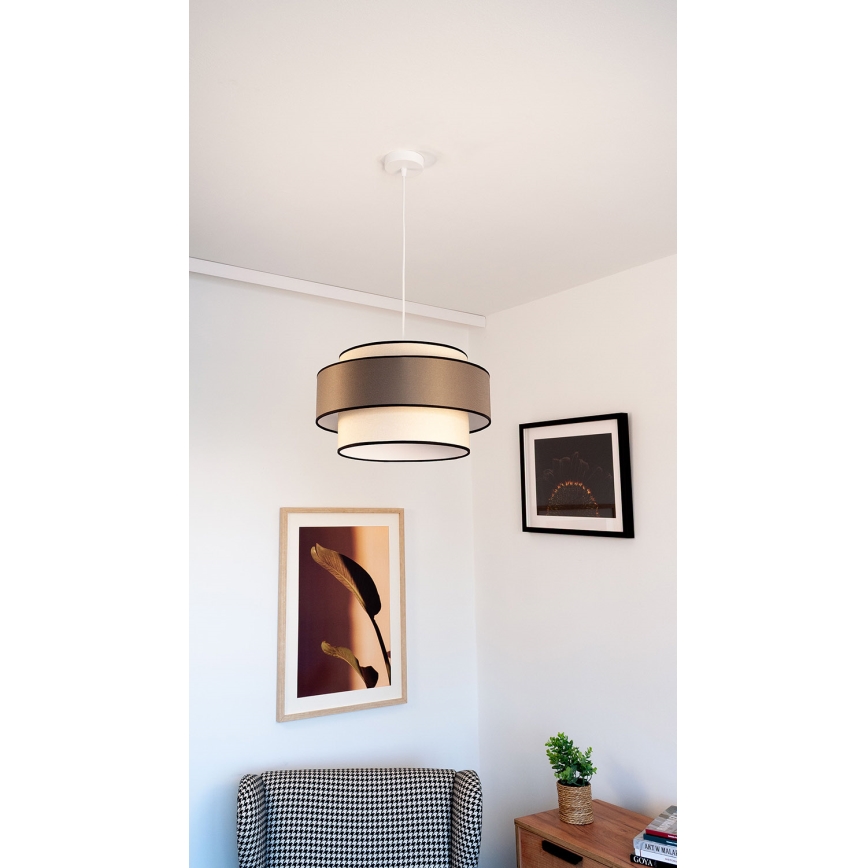 Kattokruunu johdossa GRACE 1xE27/60W/230V kerma/ruskea