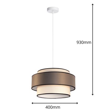 Kattokruunu johdossa GRACE 1xE27/60W/230V kerma/ruskea