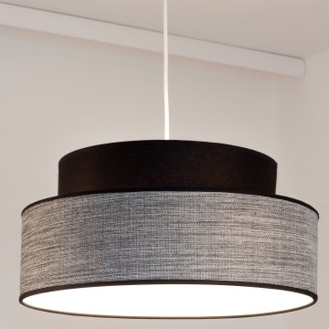 Kattokruunu johdossa GRACE 1xE27/60W/230V musta/harmaa