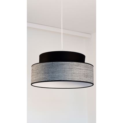 Kattokruunu johdossa GRACE 1xE27/60W/230V musta/harmaa
