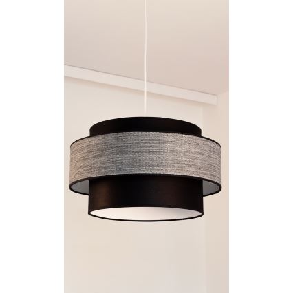 Kattokruunu johdossa GRACE 1xE27/60W/230V musta/harmaa