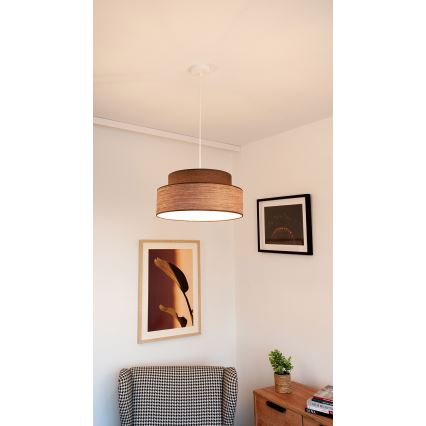 Kattokruunu johdossa GRACE 1xE27/60W/230V ruskea/beige
