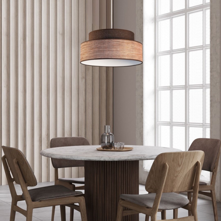 Kattokruunu johdossa GRACE 1xE27/60W/230V ruskea/beige