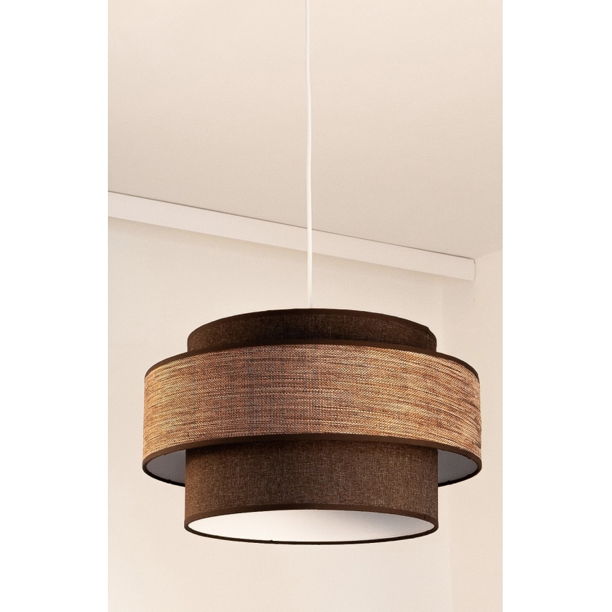 Kattokruunu johdossa GRACE 1xE27/60W/230V ruskea/beige