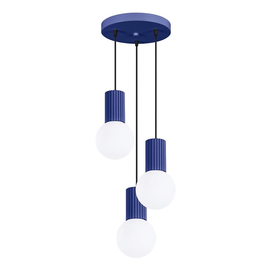 Kattokruunu johdossa HALO 3xG9/8W/230V halkaisija 25 cm sininen