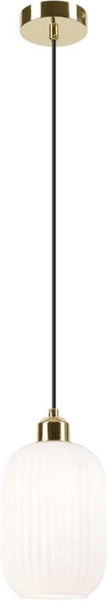 Kattokruunu johdossa HARMA 1xE27/15W/230V halkaisija 14 cm valkoinen/kulta