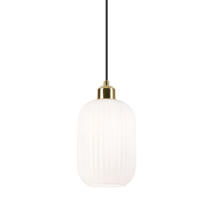 Kattokruunu johdossa HARMA 1xE27/15W/230V halkaisija 14 cm valkoinen/kulta