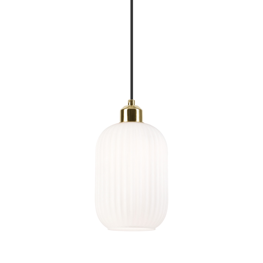 Kattokruunu johdossa HARMA 1xE27/15W/230V halkaisija 14 cm valkoinen/kulta