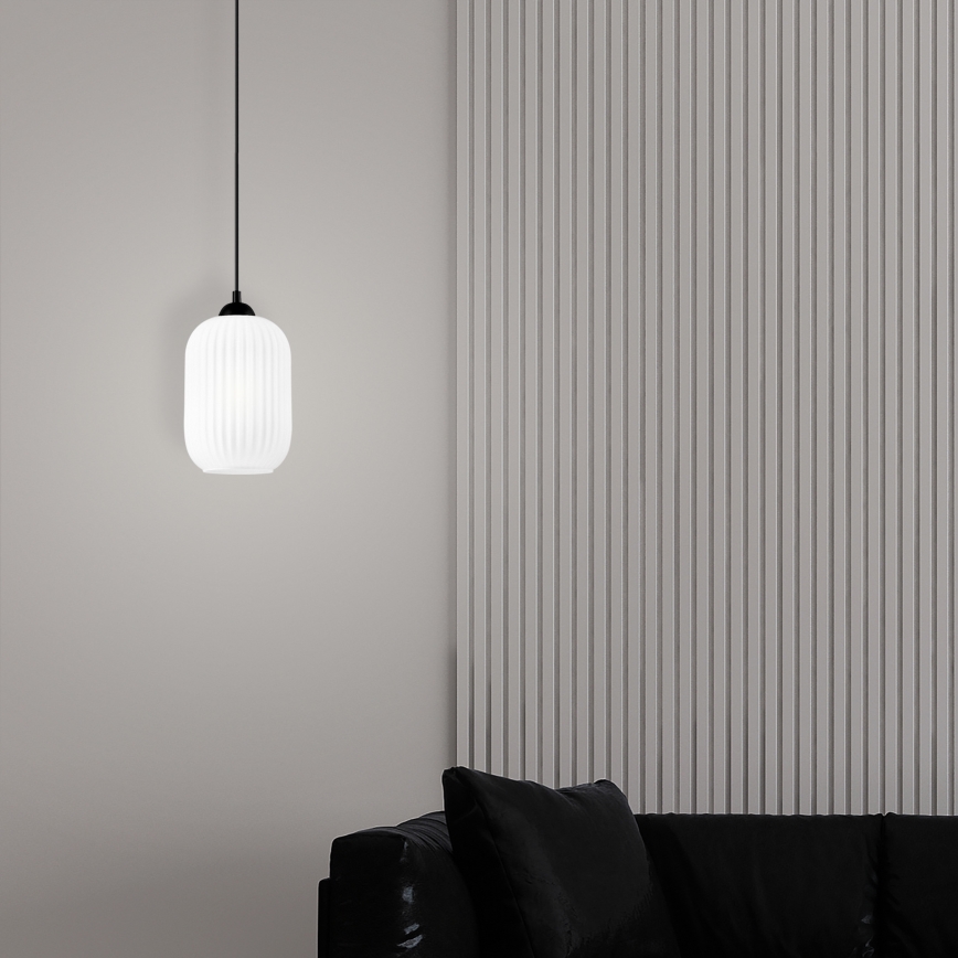 Kattokruunu johdossa HARMA 1xE27/15W/230V halkaisija 14 cm valkoinen/musta