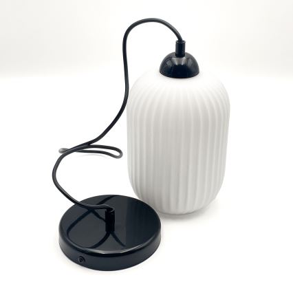 Kattokruunu johdossa HARMA 1xE27/15W/230V halkaisija 14 cm valkoinen/musta