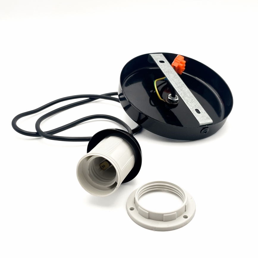 Kattokruunu johdossa HARMA 1xE27/15W/230V halkaisija 14 cm valkoinen/musta