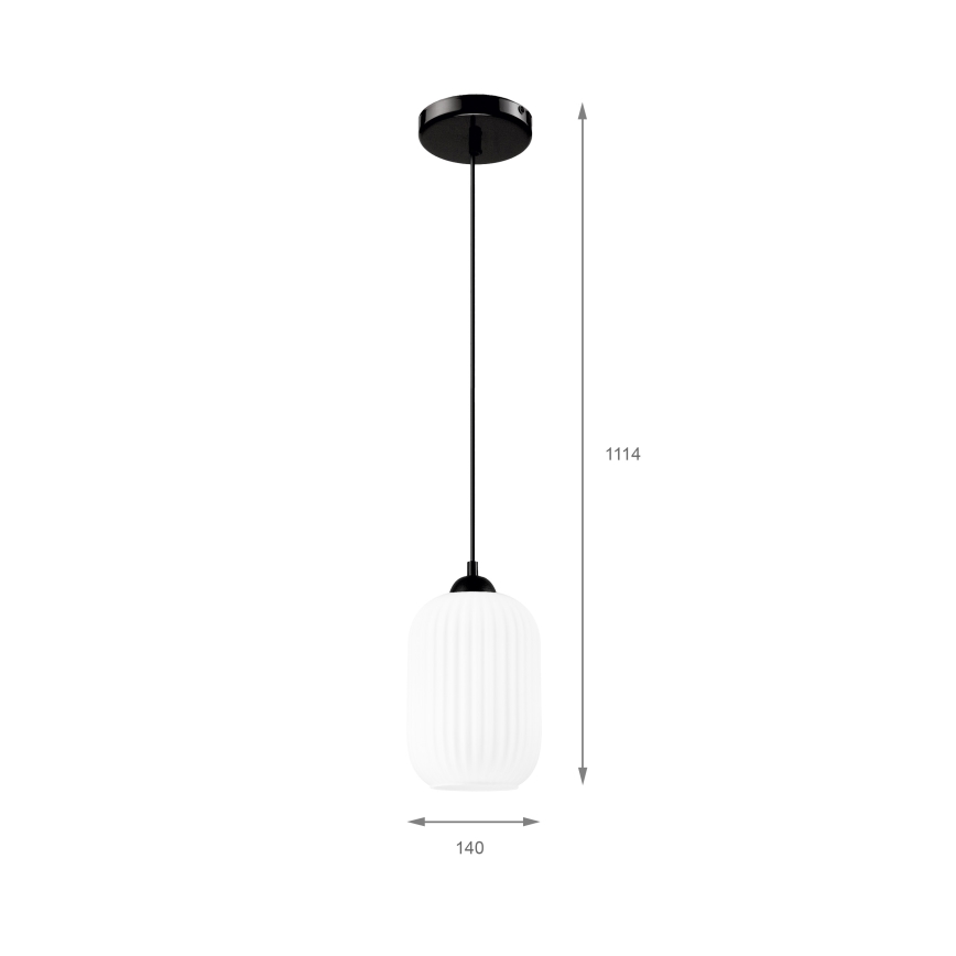 Kattokruunu johdossa HARMA 1xE27/15W/230V halkaisija 14 cm valkoinen/musta