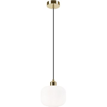 Kattokruunu johdossa HARMA 1xE27/15W/230V halkaisija 20 cm valkoinen/kulta