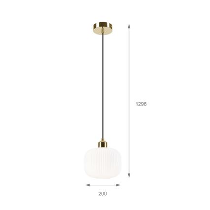Kattokruunu johdossa HARMA 1xE27/15W/230V halkaisija 20 cm valkoinen/kulta