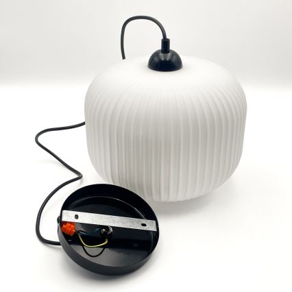 Kattokruunu johdossa HARMA 1xE27/15W/230V halkaisija 20 cm valkoinen/musta