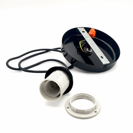 Kattokruunu johdossa HARMA 1xE27/15W/230V halkaisija 20 cm valkoinen/musta