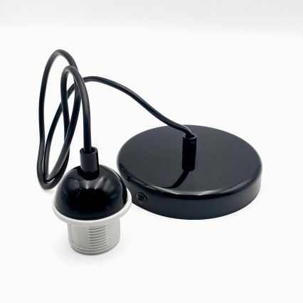 Kattokruunu johdossa HARMA 1xE27/15W/230V halkaisija 20 cm valkoinen/musta