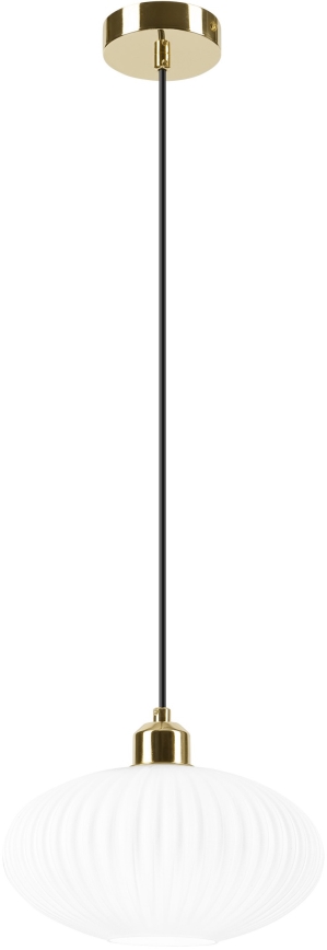 Kattokruunu johdossa HARMA 1xE27/15W/230V halkaisija 25 cm valkoinen/kulta