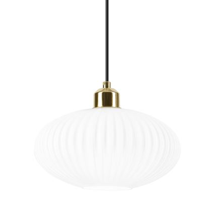 Kattokruunu johdossa HARMA 1xE27/15W/230V halkaisija 25 cm valkoinen/kulta