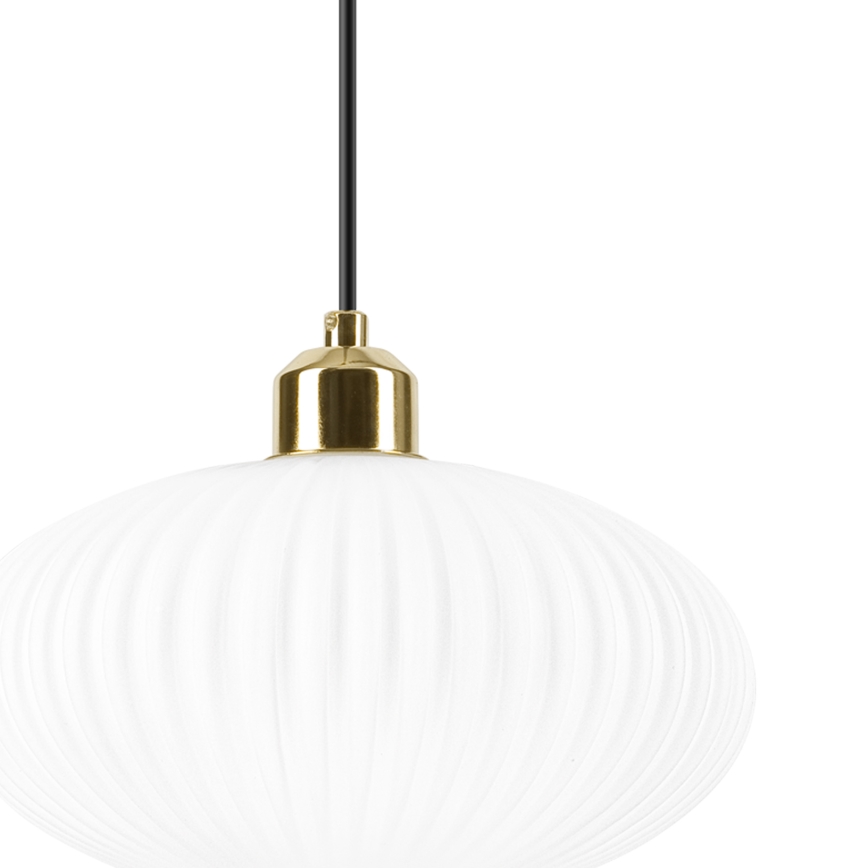 Kattokruunu johdossa HARMA 1xE27/15W/230V halkaisija 25 cm valkoinen/kulta