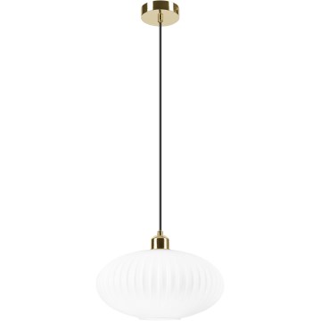 Kattokruunu johdossa HARMA 1xE27/15W/230V halkaisija 30 cm valkoinen/kulta