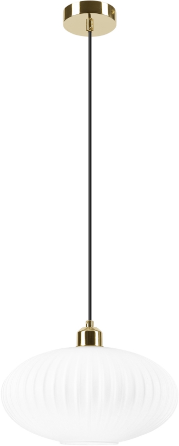Kattokruunu johdossa HARMA 1xE27/15W/230V halkaisija 30 cm valkoinen/kulta