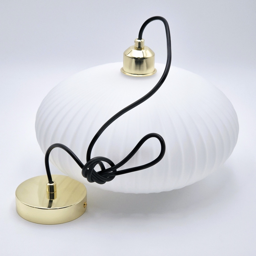 Kattokruunu johdossa HARMA 1xE27/15W/230V halkaisija 30 cm valkoinen/kulta