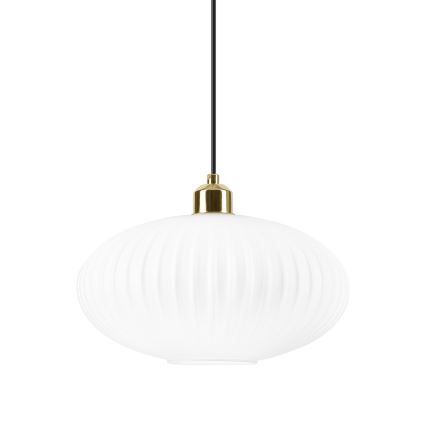 Kattokruunu johdossa HARMA 1xE27/15W/230V halkaisija 30 cm valkoinen/kulta