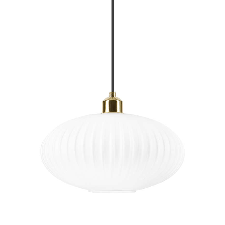Kattokruunu johdossa HARMA 1xE27/15W/230V halkaisija 30 cm valkoinen/kulta