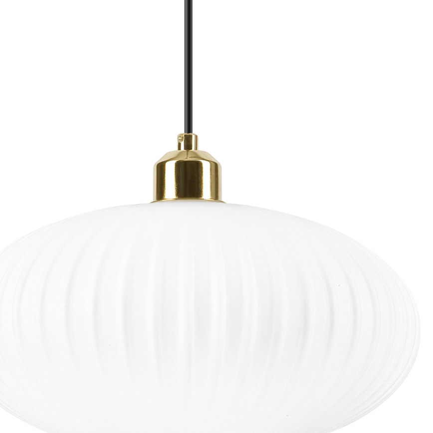 Kattokruunu johdossa HARMA 1xE27/15W/230V halkaisija 30 cm valkoinen/kulta