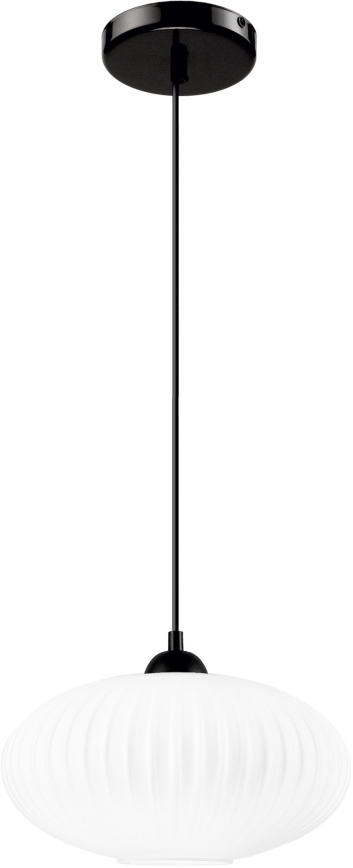 Kattokruunu johdossa HARMA 1xE27/15W/230V halkaisija 30 cm valkoinen/musta
