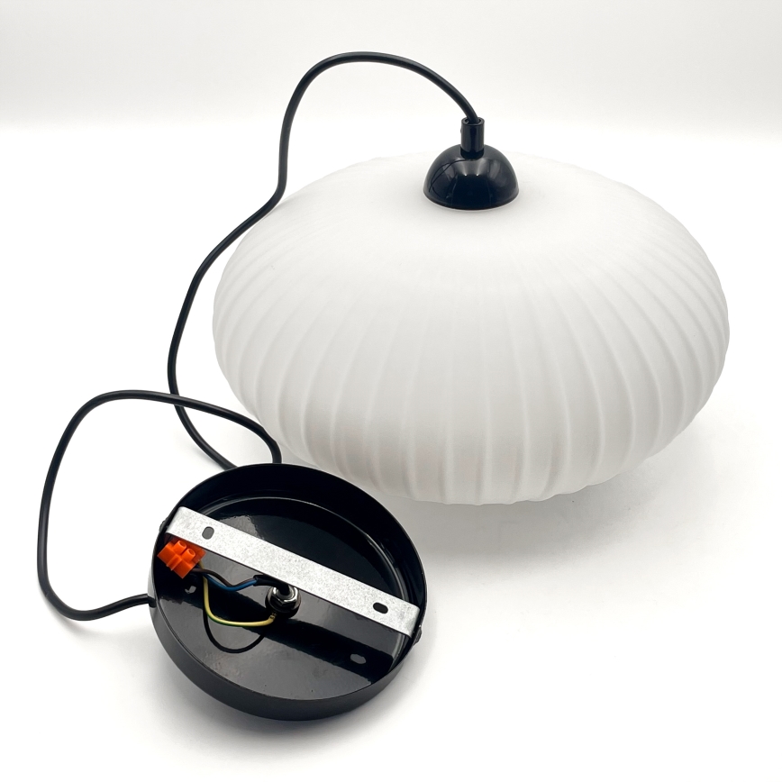 Kattokruunu johdossa HARMA 1xE27/15W/230V halkaisija 30 cm valkoinen/musta