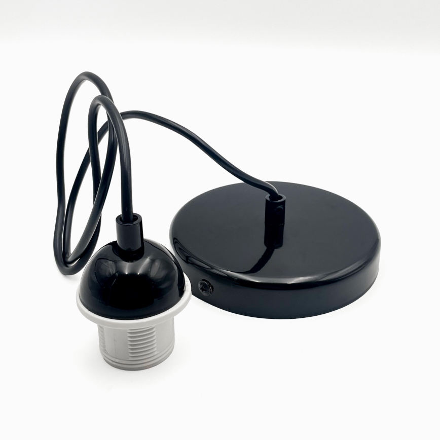 Kattokruunu johdossa HARMA 1xE27/15W/230V halkaisija 30 cm valkoinen/musta
