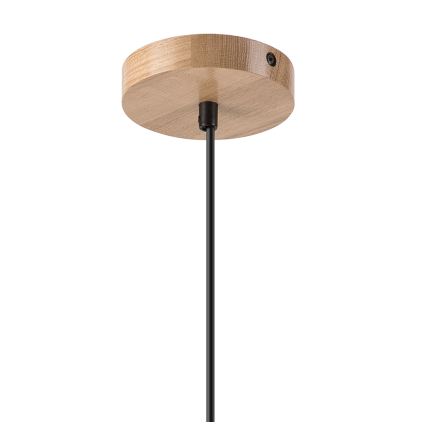 Kattokruunu johdossa HARMONY 1xE27/15W/230V halkaisija 20 cm valkoinen/tammi