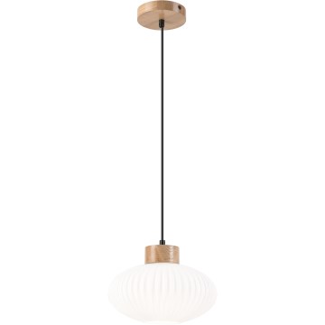 Kattokruunu johdossa HARMONY 1xE27/15W/230V halkaisija 25 cm valkoinen/tammi