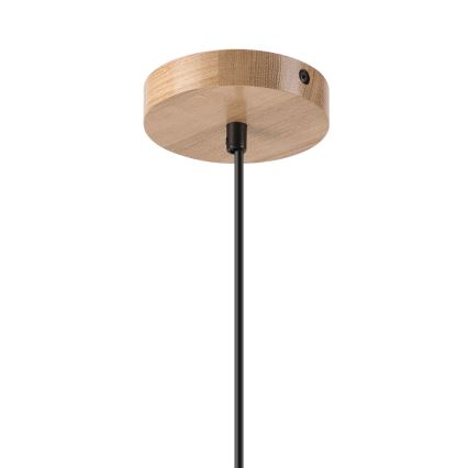 Kattokruunu johdossa HARMONY 1xE27/15W/230V halkaisija 25 cm valkoinen/tammi