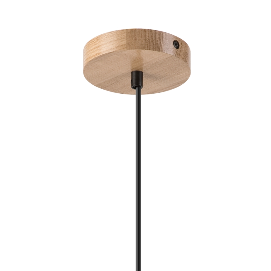 Kattokruunu johdossa HARMONY 1xE27/15W/230V halkaisija 25 cm valkoinen/tammi
