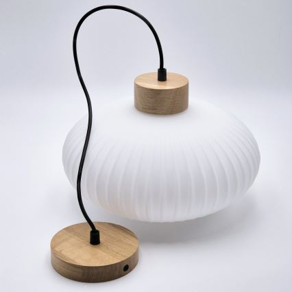 Kattokruunu johdossa HARMONY 1xE27/15W/230V halkaisija 30 cm valkoinen/tammi