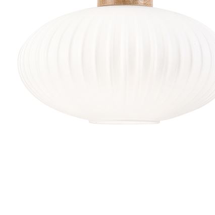 Kattokruunu johdossa HARMONY 1xE27/15W/230V halkaisija 30 cm valkoinen/tammi