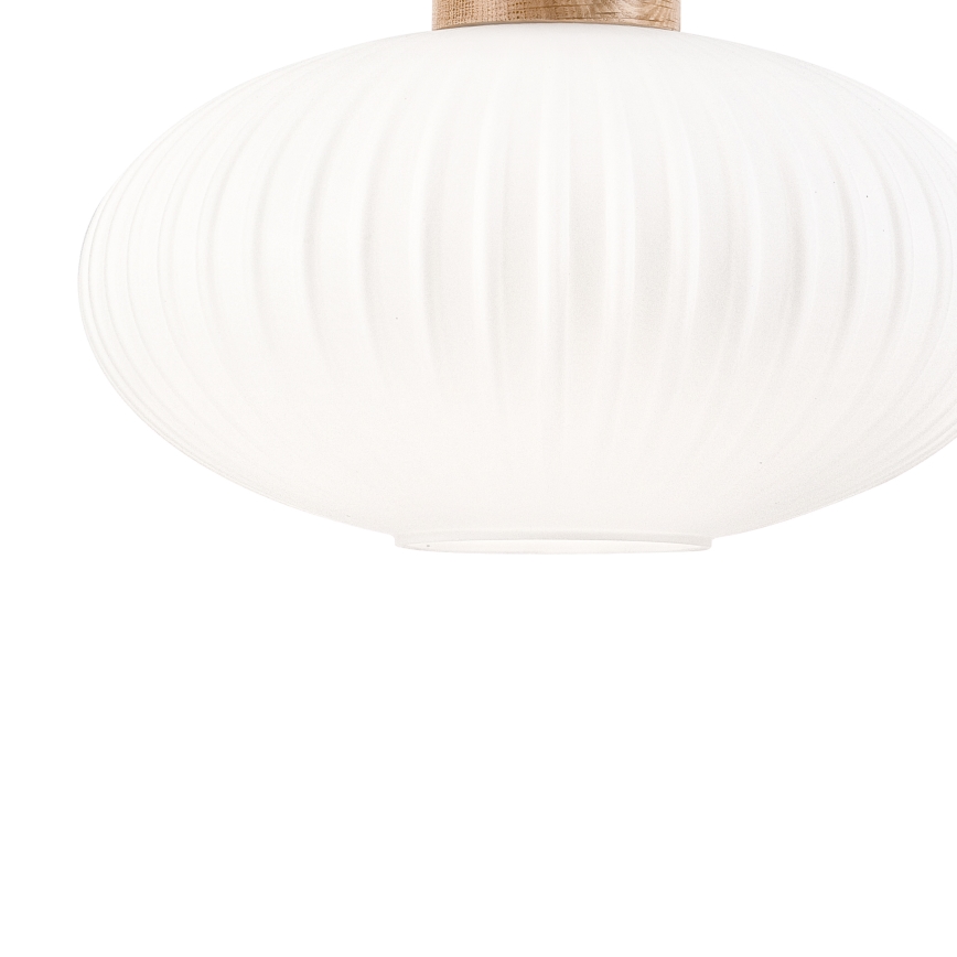Kattokruunu johdossa HARMONY 1xE27/15W/230V halkaisija 30 cm valkoinen/tammi