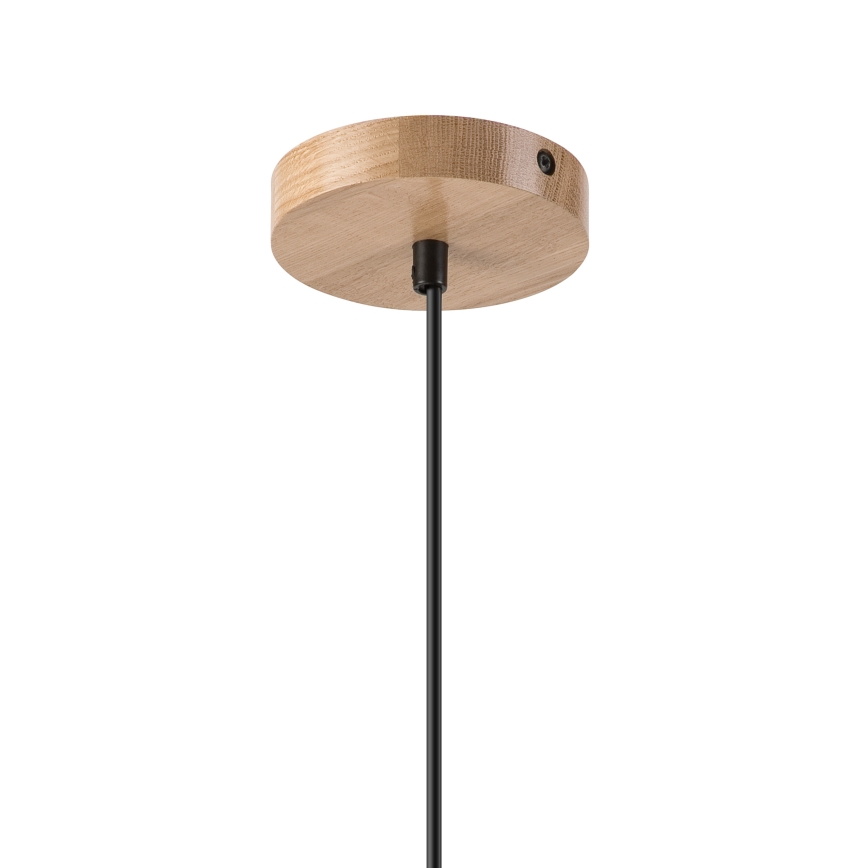 Kattokruunu johdossa HARMONY 1xE27/15W/230V halkaisija 30 cm valkoinen/tammi