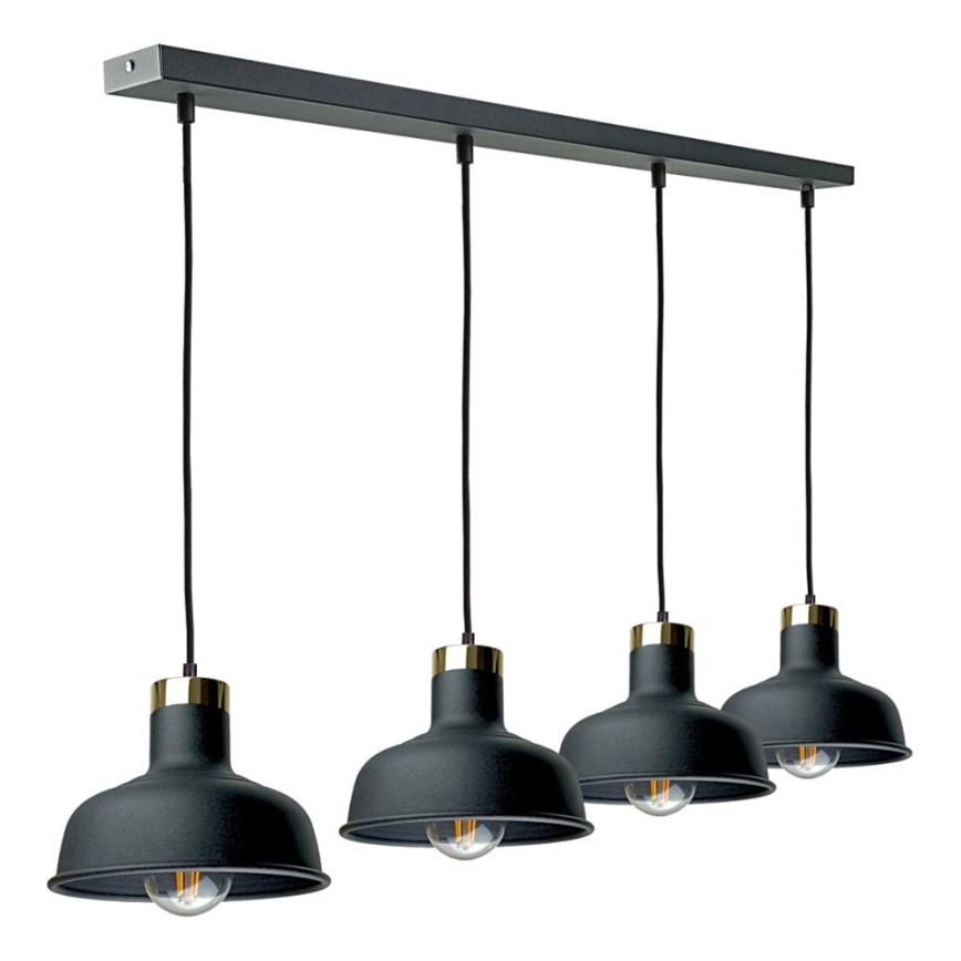 Kattokruunu johdossa HEBE 4xE27/60W/230V musta