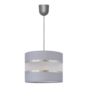 Kattokruunu johdossa HELEN 1xE27/15W/230V halkaisija 20 cm harmaa/hopea