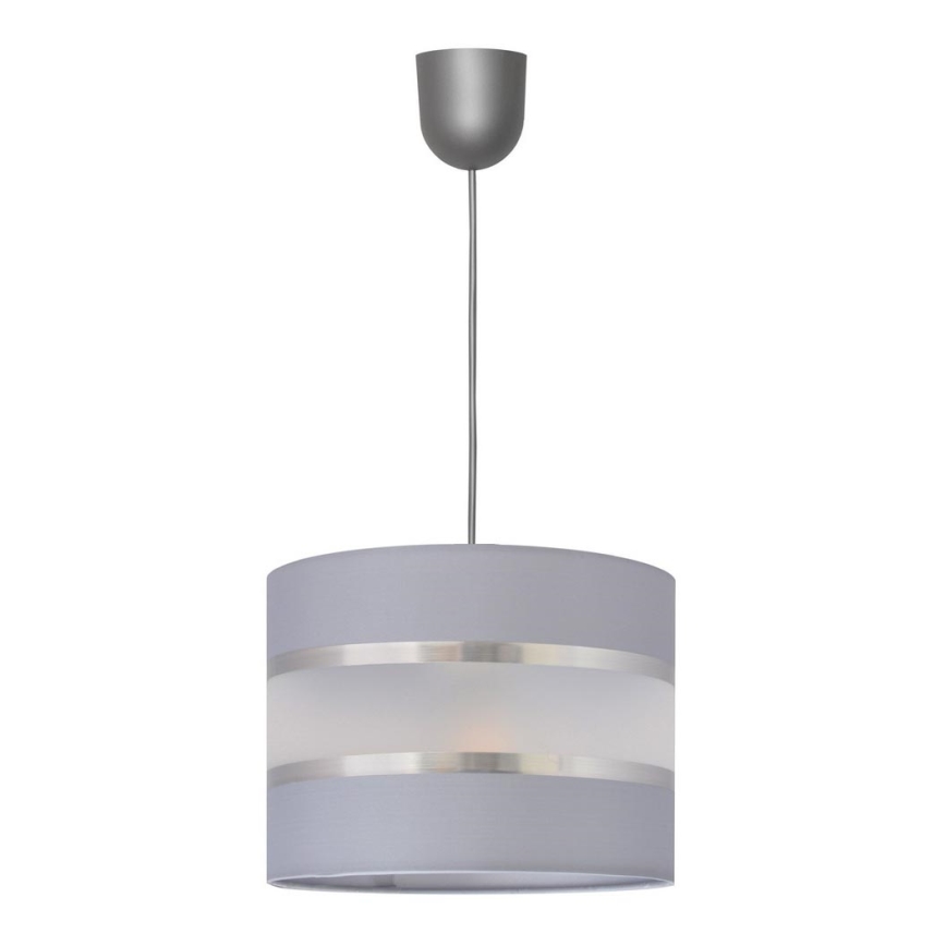 Kattokruunu johdossa HELEN 1xE27/15W/230V halkaisija 20 cm harmaa/hopea