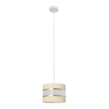 Kattokruunu johdossa HELEN 1xE27/15W/230V halkaisija 20 cm kerma/kultainen