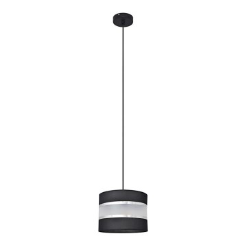 Kattokruunu johdossa HELEN 1xE27/15W/230V halkaisija 20 cm musta/hopea