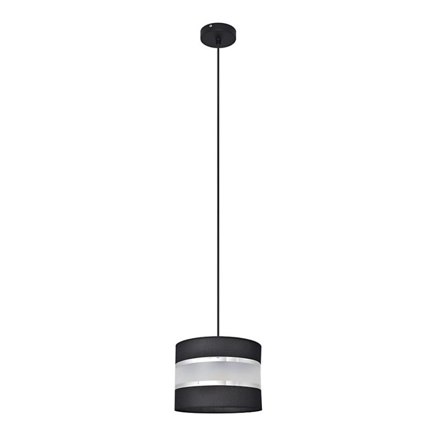 Kattokruunu johdossa HELEN 1xE27/15W/230V halkaisija 20 cm musta/hopea